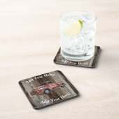 Red Truck Barn Board  Wood Rustisch Hout Bier Onderzetter (Rechterzijde)