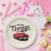 Red  Truck Birthday Custom Paper Borden Papieren Bordje (Feest)