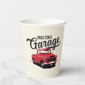 Red Truck Birthday Custom Paper Cups Papieren Bekers (Achterkant)