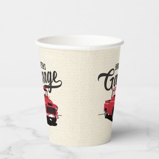 Red  Truck Birthday Custom Paper Cups Papieren Bekers (Rechts)