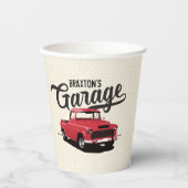 Red Truck Birthday Custom Paper Cups Papieren Bekers (Voorkant)