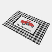  Red Truck Black en White Buffalo Check Deurmat (Schuin)
