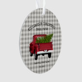  Red Truck Boerderij Familienaam Ornament (voorkant)