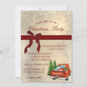 Red Truck Bow, Corporate Kerstparty Kaart (Voorkant)