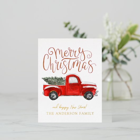  Red Truck Briefkaart (Staand Voorkant)