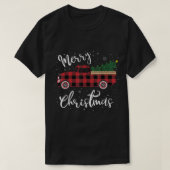 Red Truck Buffalo Pset Merry kerst T-shirt (Design voorkant)