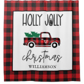 Red  Truck Buffalo Pset Persoonlijk Douchegordijn (Voorkant)