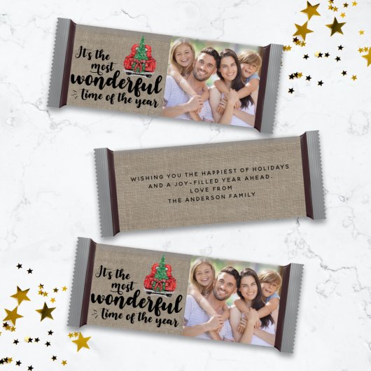 Red Truck Burlap Snoep Bar Wrapper