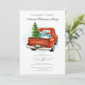 Red Truck Business Kerstparty Kaart (Staand voorkant)