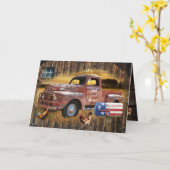  Red Truck Card Kaart (Gele Bloem)
