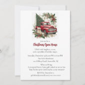 Red Truck Christmas Open House Invitation Kaart (Voorkant)