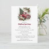 Red Truck Christmas Open House Invitation Kaart (Staand voorkant)