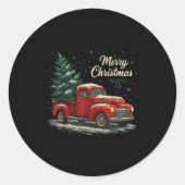Red Truck Christmas Pajamas Shirt, Xmas Family Mat Ronde Sticker (Voorkant)