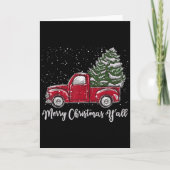 Red Truck Christmas Shirt - Merry Christmas Yall  Kaart (Voorkant)