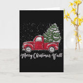 Red Truck Christmas Shirt - Merry Christmas Yall  Kaart (Gele Bloem)