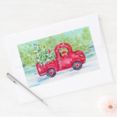 Red Truck Country Kerst stickers (Envelop)