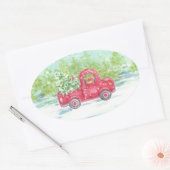Red Truck Country Kerst stickers (Envelop)