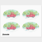 Red Truck Country Kerst stickers (Vel)