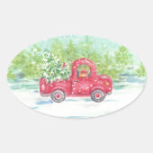 Red Truck Country Kerst stickers (Voorkant)