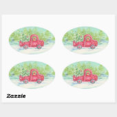 Red Truck Country Kerst stickers (Vel)