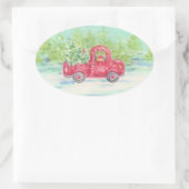 Red Truck Country Kerst stickers (Tas)