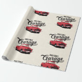 Red  Truck Custom Name Wrapping Paper Cadeaupapier (Uitgerold)
