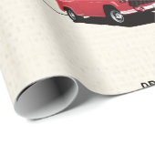Red  Truck Custom Name Wrapping Paper Cadeaupapier (Rol Hoek)