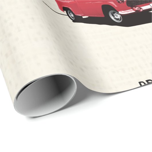 Red  Truck Custom Name Wrapping Paper Cadeaupapier (Rol Hoek)