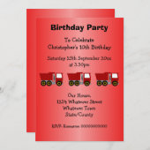 Red Truck Design Boy's verjaardagsfeestje Kaart (Voorkant / Achterkant)