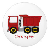 Red Truck Design op maat Keramische Knop (Voorkant)
