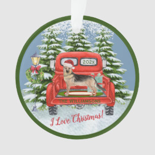 Red Truck Duitse naam van Shephard Ornament