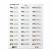 Red Truck | Eerste kerstdag Etiket (Full Sheet)