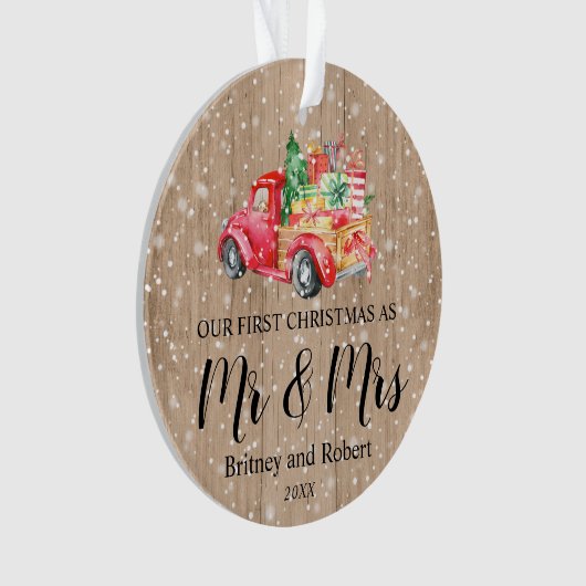 Red  Truck | Eerste Kerstdag Ornament (voorkant)