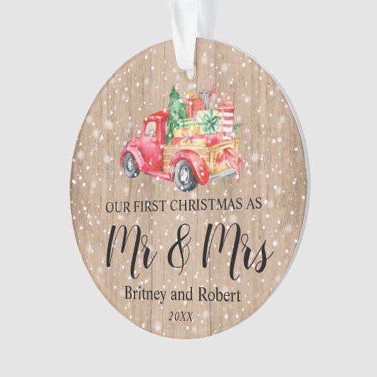 Red  Truck | Eerste Kerstdag Ornament (voorkant)