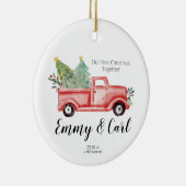 Red Truck eerste kerstfeest samen ornament (Rechts)