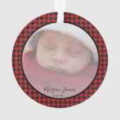 Red Truck Eerste Kerstmis. Grootouders Foto Ornament (achterkant)