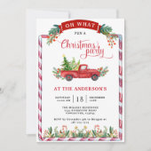 Red Truck en Greenery Kerstparty Kaart