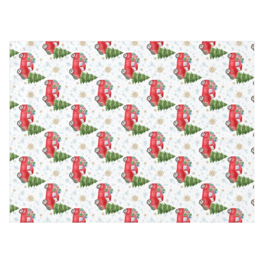  Red Truck en kerstboom Tafelkleed (Voorkant (Horizontaal))