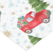  Red Truck en kerstboom Tafelkleed (Gekanteld)