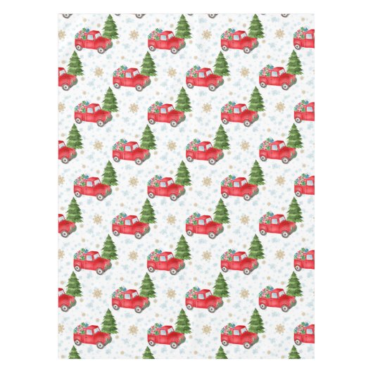  Red Truck en kerstboom Tafelkleed (Voorkant)