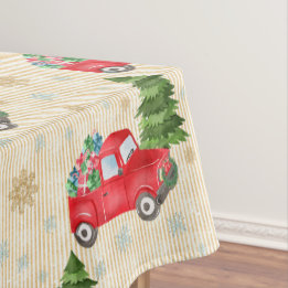 Red Truck en kerstboomtablet Tafelkleed
