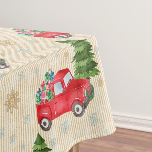 Red Truck en kerstboomtablet Tafelkleed (Voorbeeld)