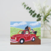 Red Truck en Labs Briefkaart (Staand voorkant)