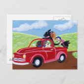 Red Truck en Labs Briefkaart (Voorkant / Achterkant)