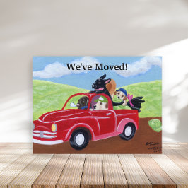 Red Truck en Labs Nieuw adres Aankondigingskaart