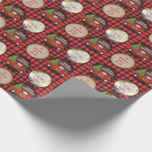 Red Truck en Tree Buffalo Pset met kerstmis Cadeaupapier (Hoek)