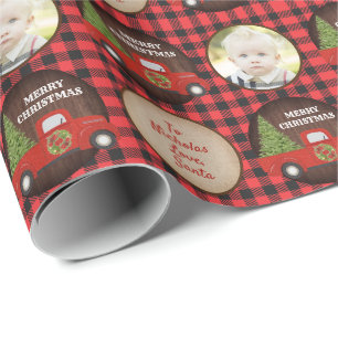 Red Truck en Tree Buffalo Pset met kerstmis Cadeaupapier
