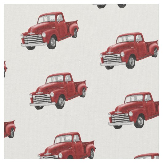 Red Truck Fabric Stof (Close Up)