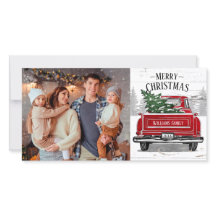  Red Truck Family Foto Rustic