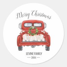  Red Truck Family Merry Kerstmis